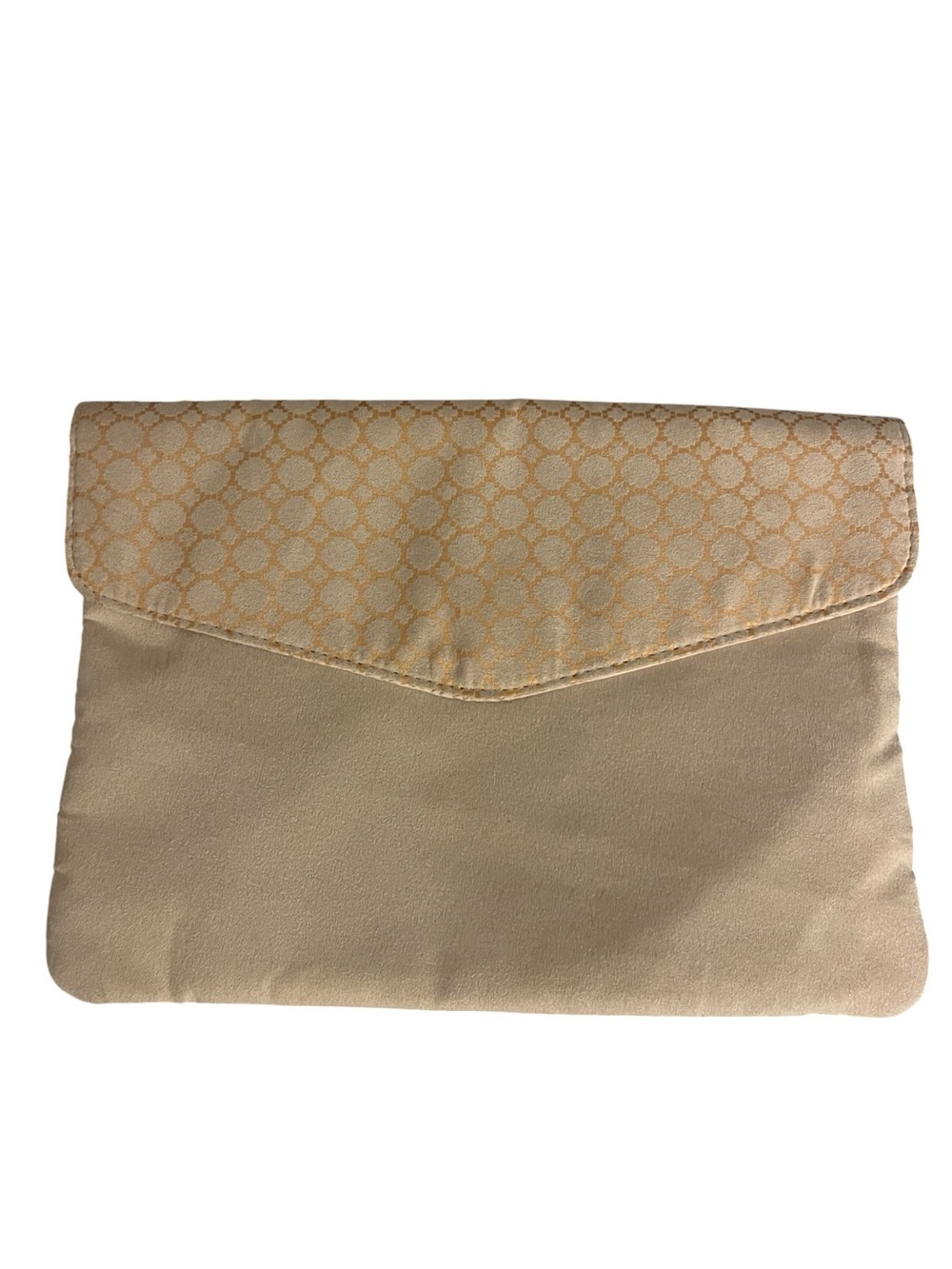 Bulgari Beige Envelope Clutch Bag - Women's Soft Fabric Cosmetic Bag